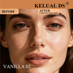 Close-up of KELUAL DS formula with hyaluronic acid and niacinamide for hydration.