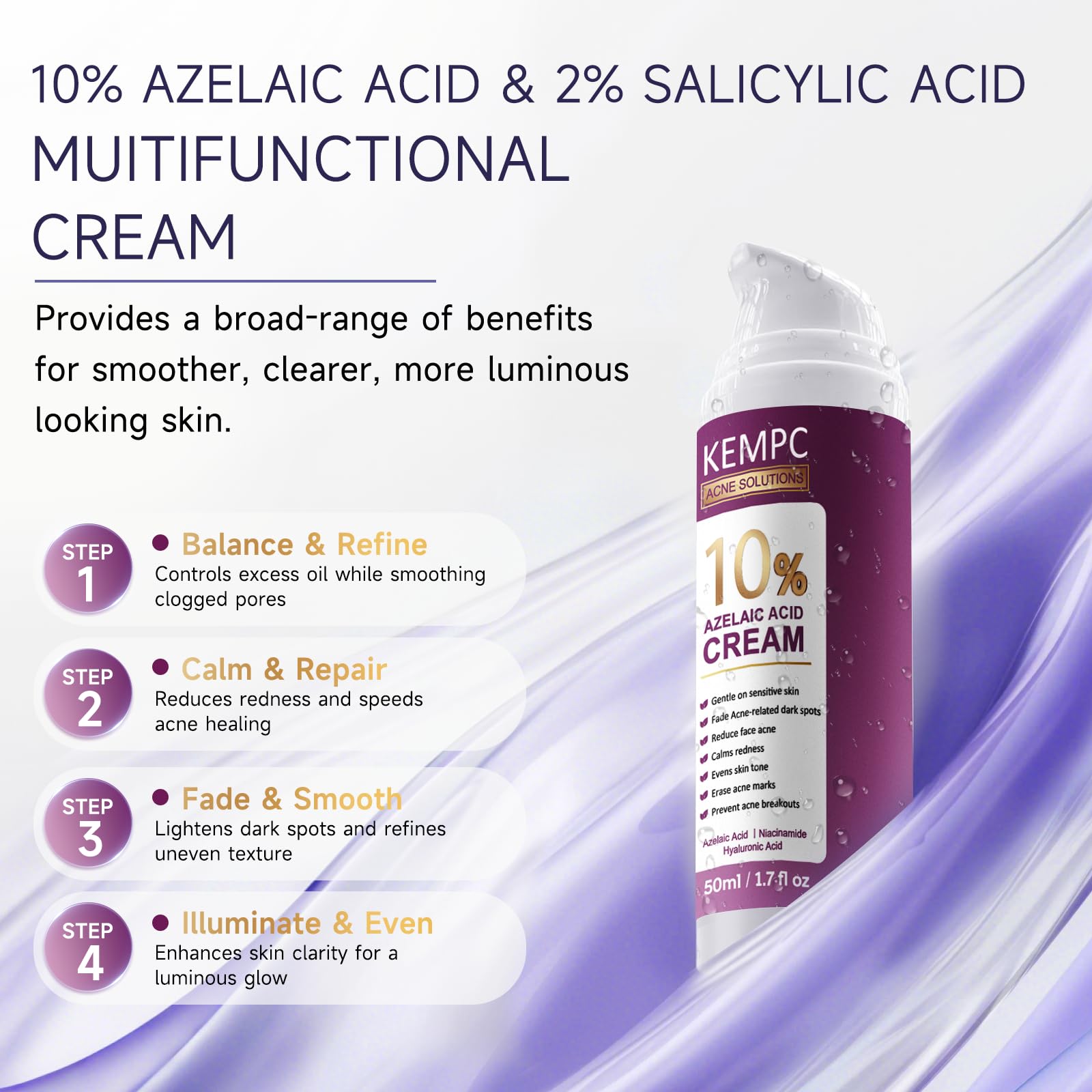 Kempc cream texture close-up for sensitive skin.