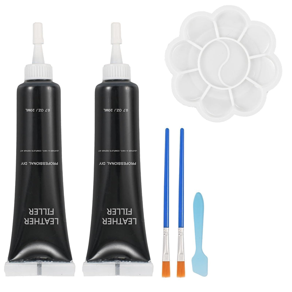 Kenbry vinyl and leather repair kit packaging showing all components for DIY fixes.