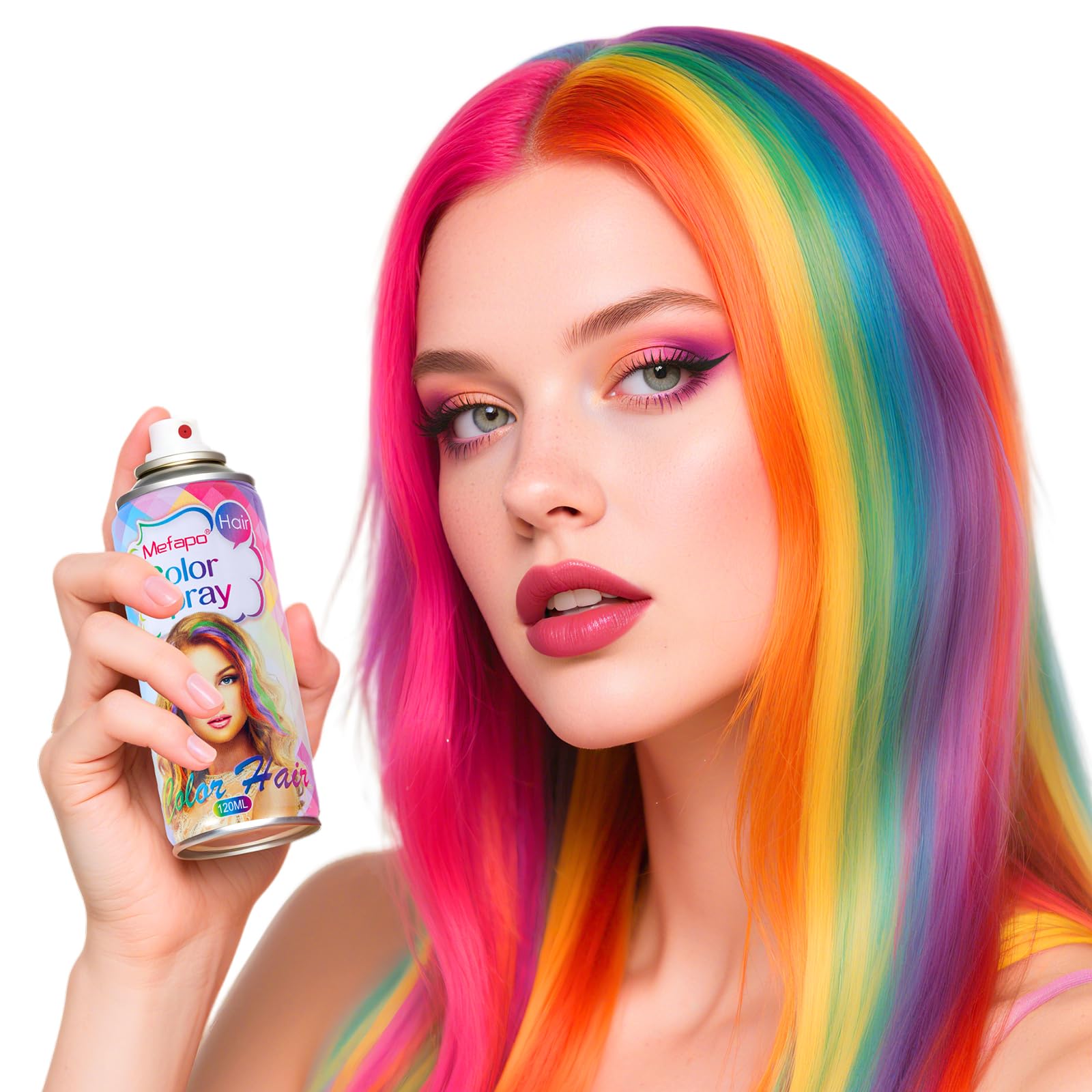 KENINA Green Hair Spray cosplay look enhances costume color with quick application.