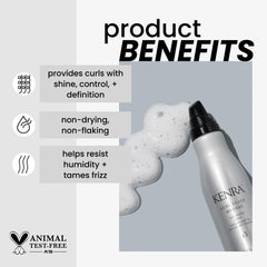 Kenra Curl Glaze Mousse 13 provides frizz control for calm hair.