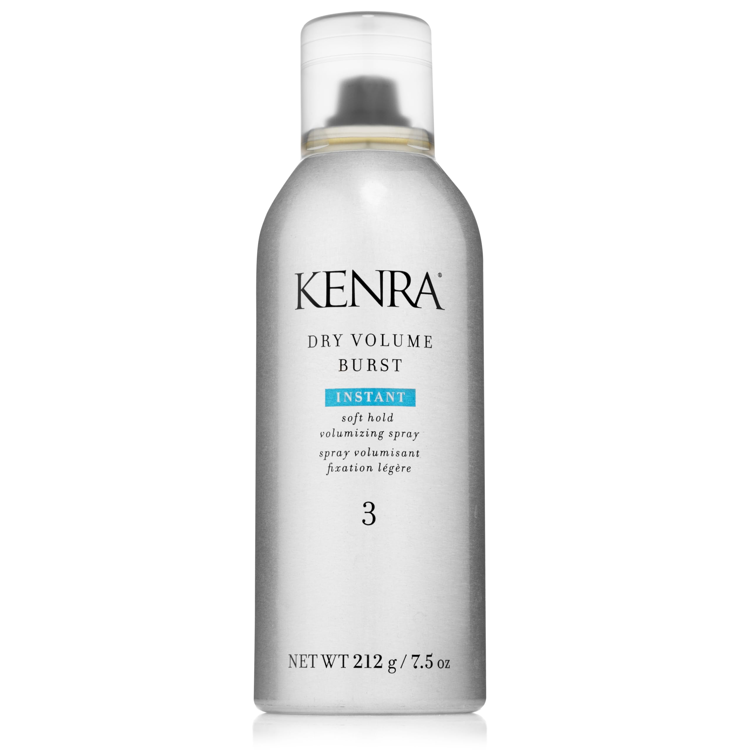 Kenra Dry Volume Burst 3 bottle highlighting instant lift for voluminous hair