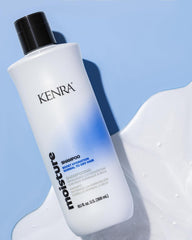 Kenra Moisture Shampoo pour showing easy rinse and even moisture distribution.