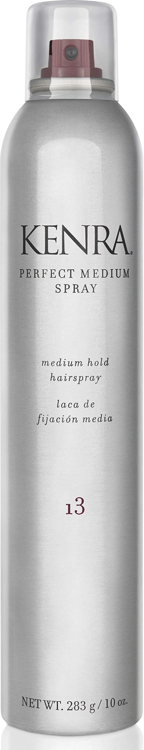 Kenra Perfect Medium Spray bottle shot shows a sleek design for controlled styling