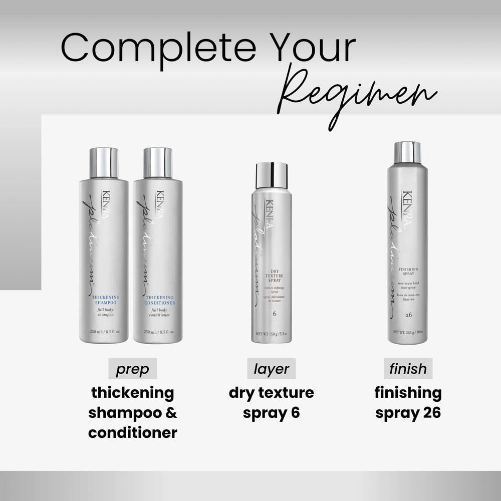 Kenra Platinum Dry Texture Spray ultra-lightweight feel on hair
