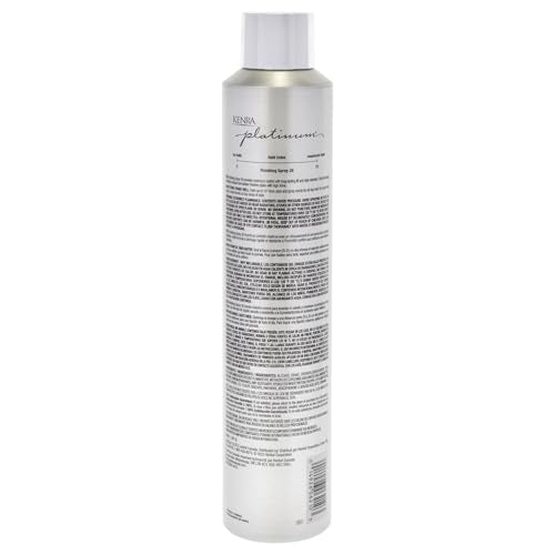 Close-up of premium Kenra Platinum Finishing Spray packaging design.