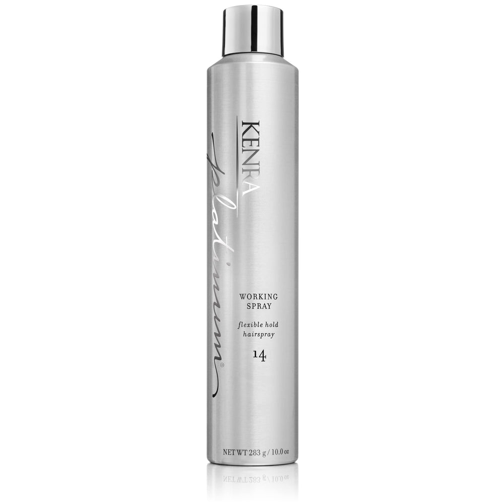 Kenra Platinum Working Spray 14 bottle for brushable hold and natural movement