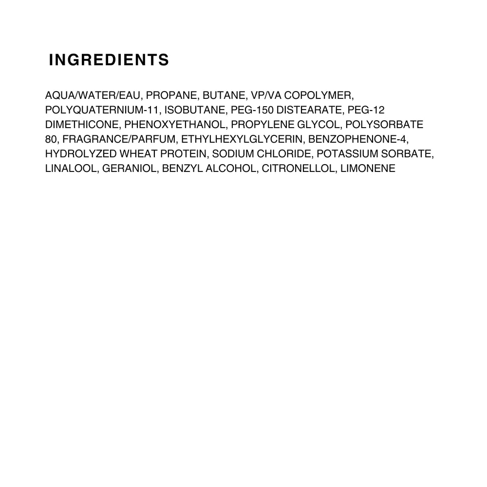 Kenra Volume Mousse 12 thermal protection label up to 450F