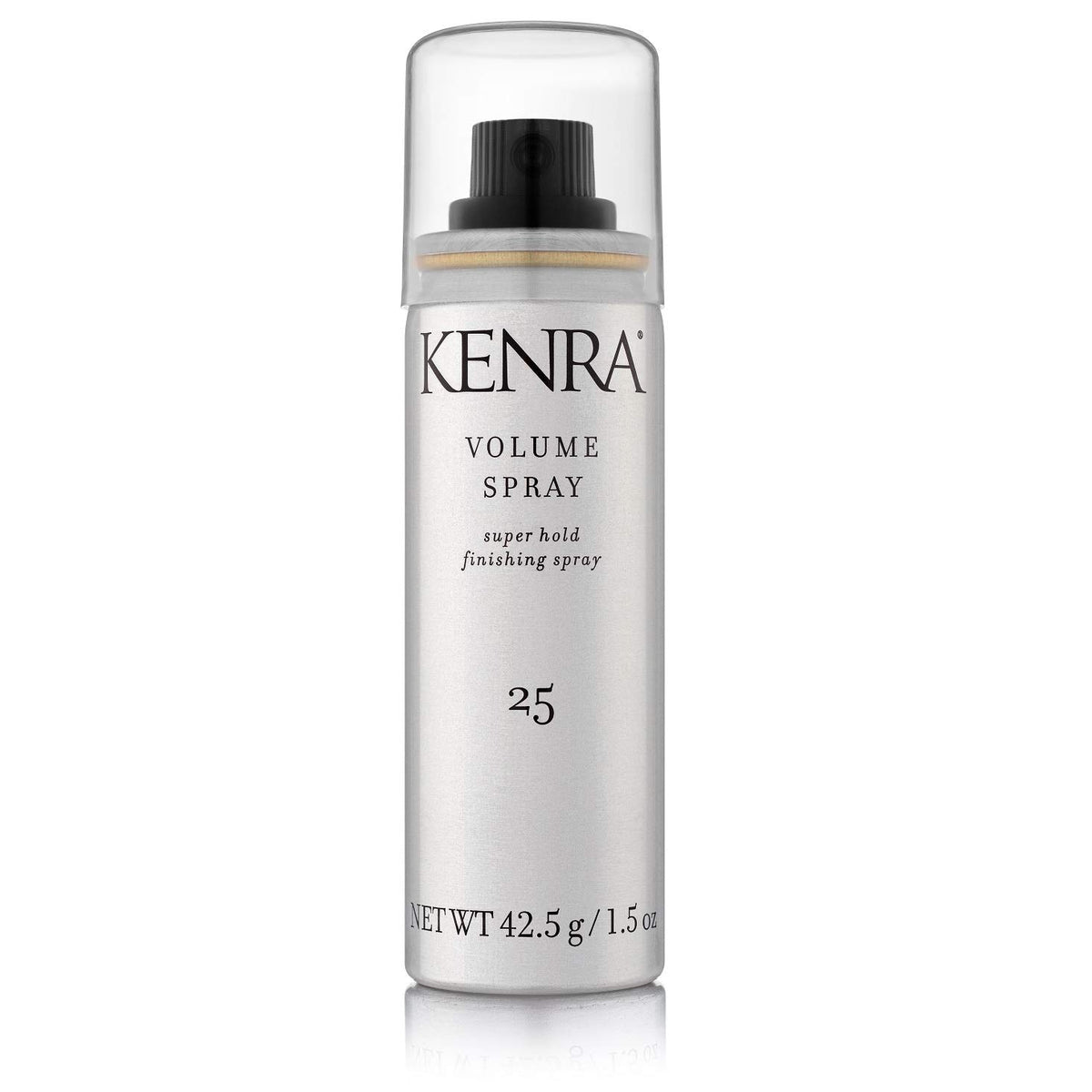 Kenra Volume Spray 25 bottle showing maximum hold for all-day volume.