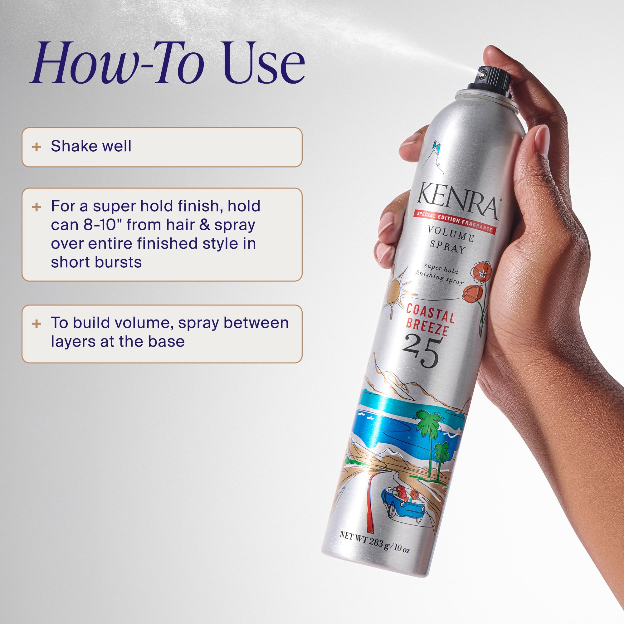 Humidity resistance shown for Kenra Coastal Breeze spray