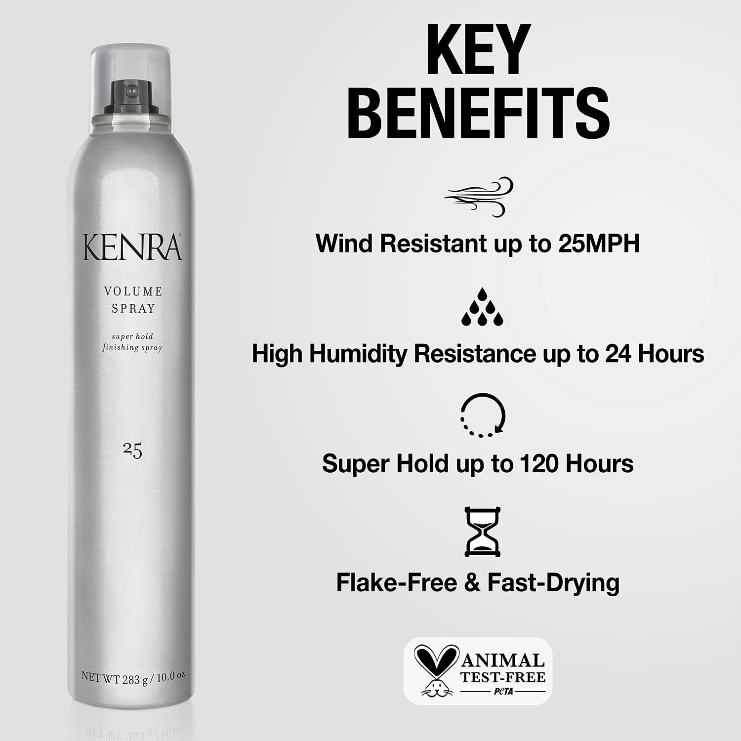 Kenra Volume Spray 25 fast-drying finish for quick styling