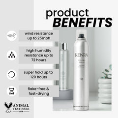 Kenra Volume Spray 25 mist dispense demonstrates even application and control.