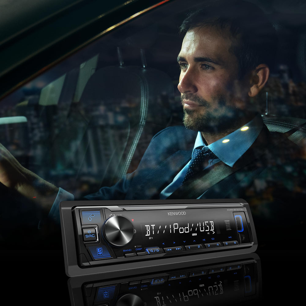 KENWOOD KMM-BT270U AM/FM radio for reliable access to favorite stations.