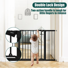 keny baby gate across a doorway demonstrating wide fit