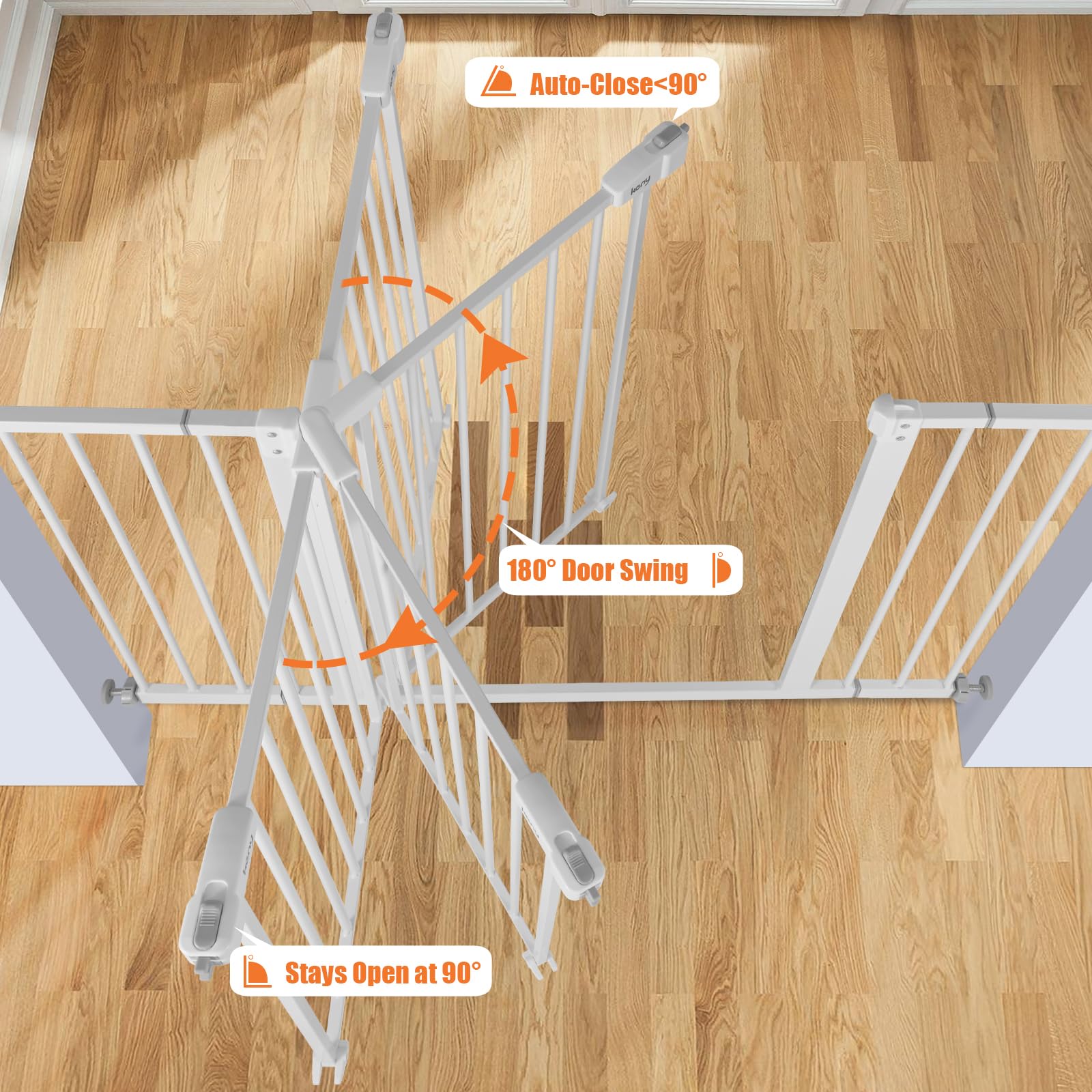 Keny baby gate easy-install demonstrates tool-free setup in minutes.