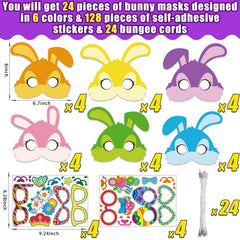 Kepeel bunny masks in six colors for personalized Easter art