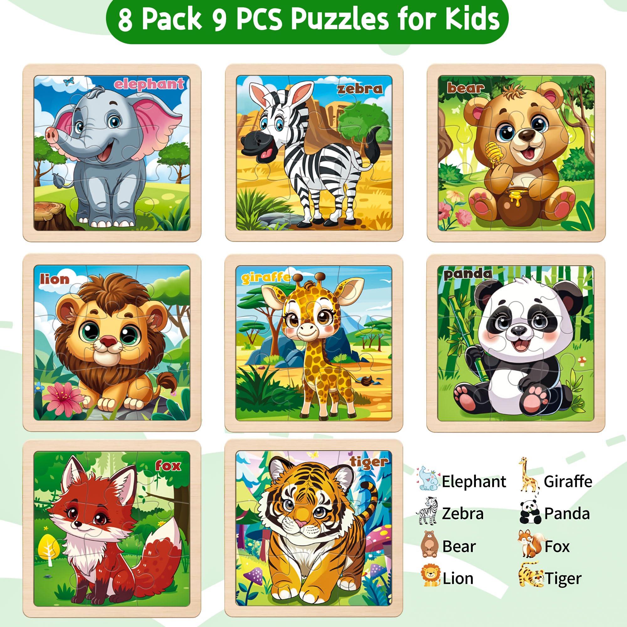 Kepovin wooden giraffe puzzle aids focus and shape matching for toddlers