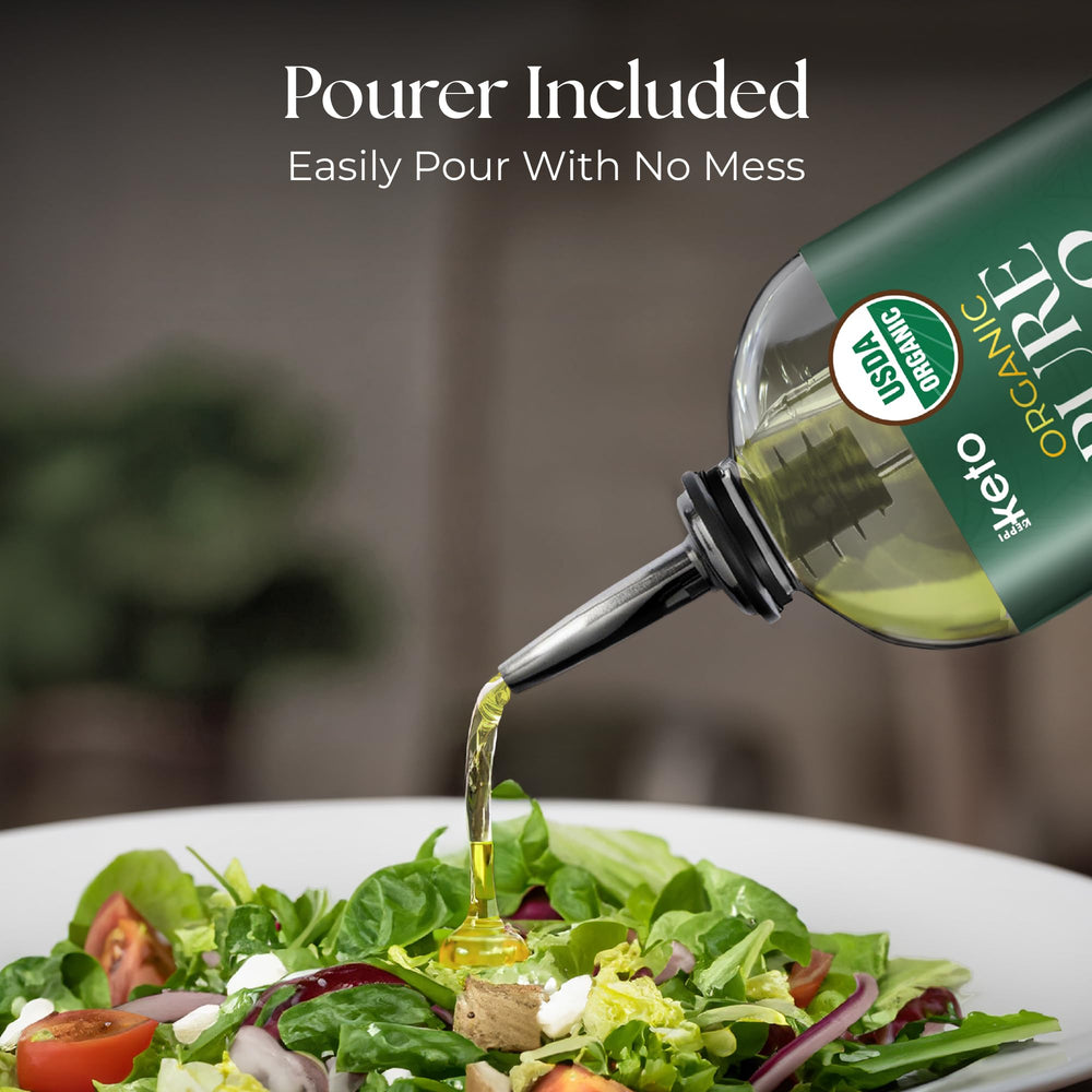 Keppi Organic MCT Oil stored in pantry to preserve freshness.