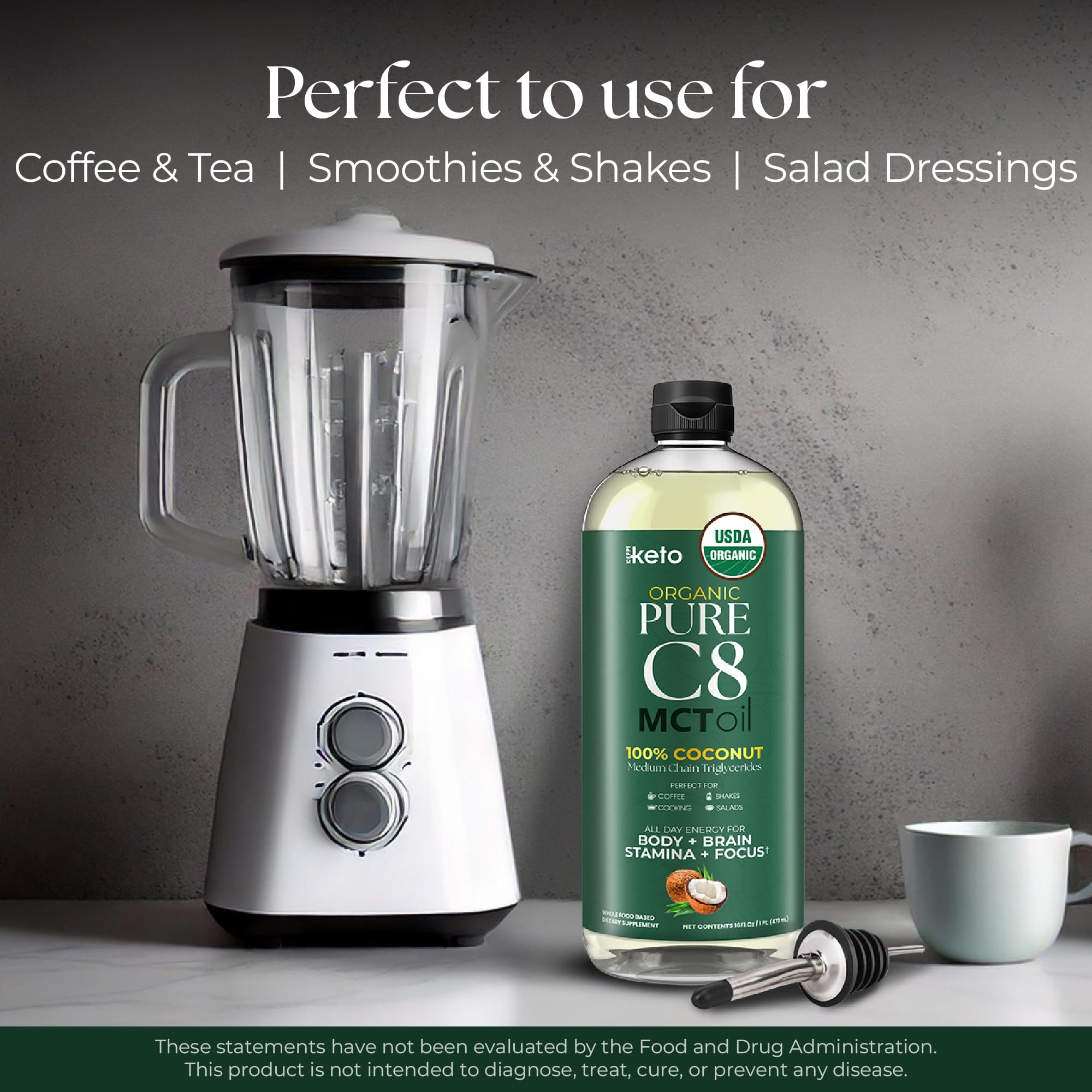 Keppi Organic MCT Oil is vegan and gluten-free for diverse diets.