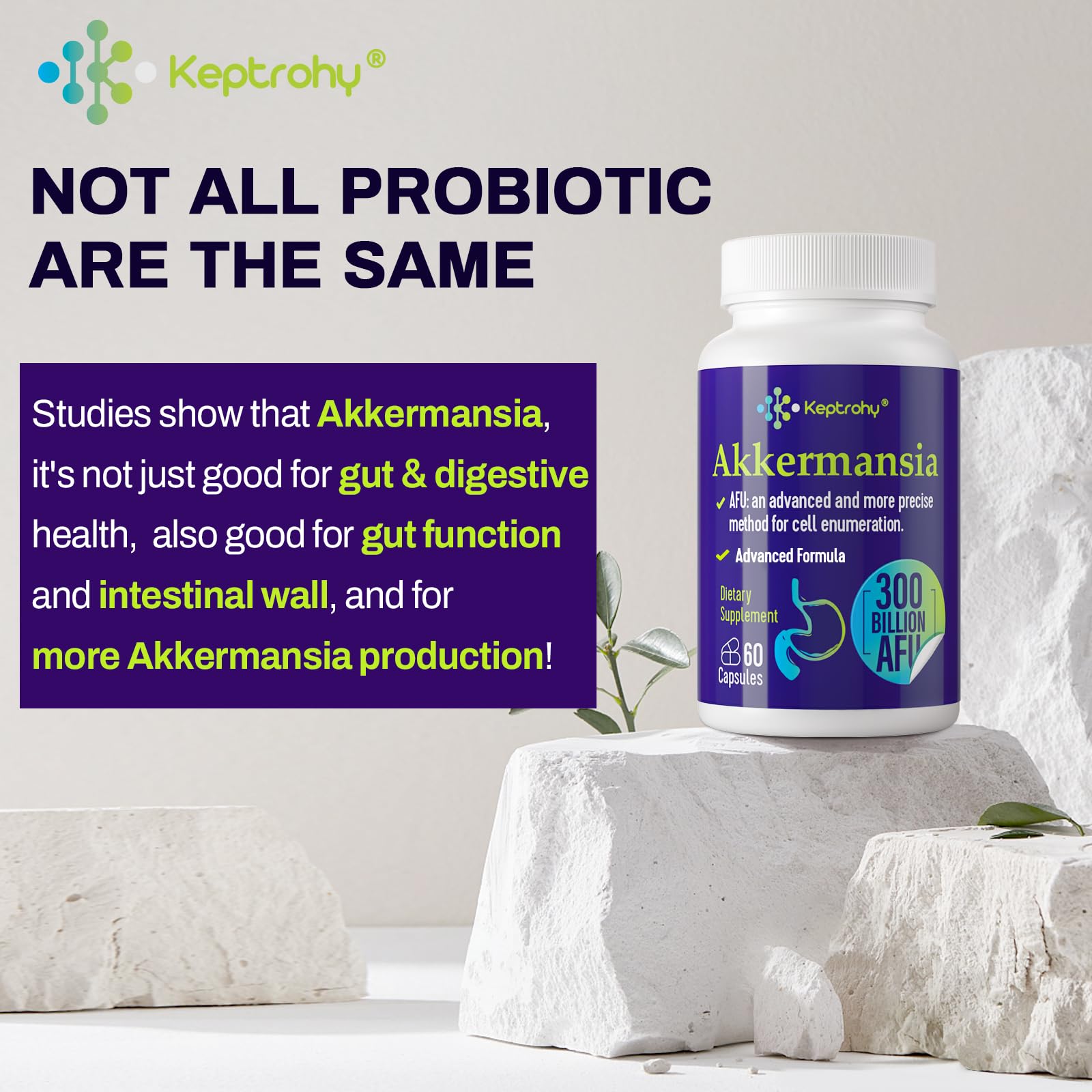 Keptrohy bottle in hand, representing daily probiotic routine