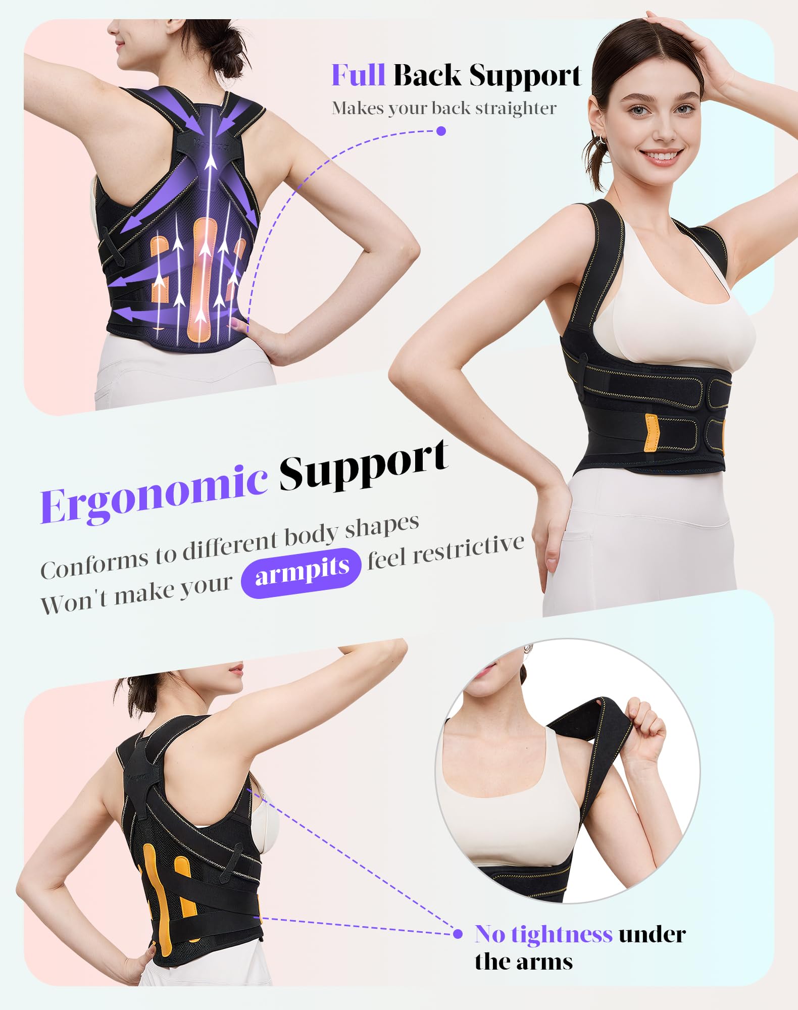 Kepwaa adjustable shoulder straps customize fit for comfort.