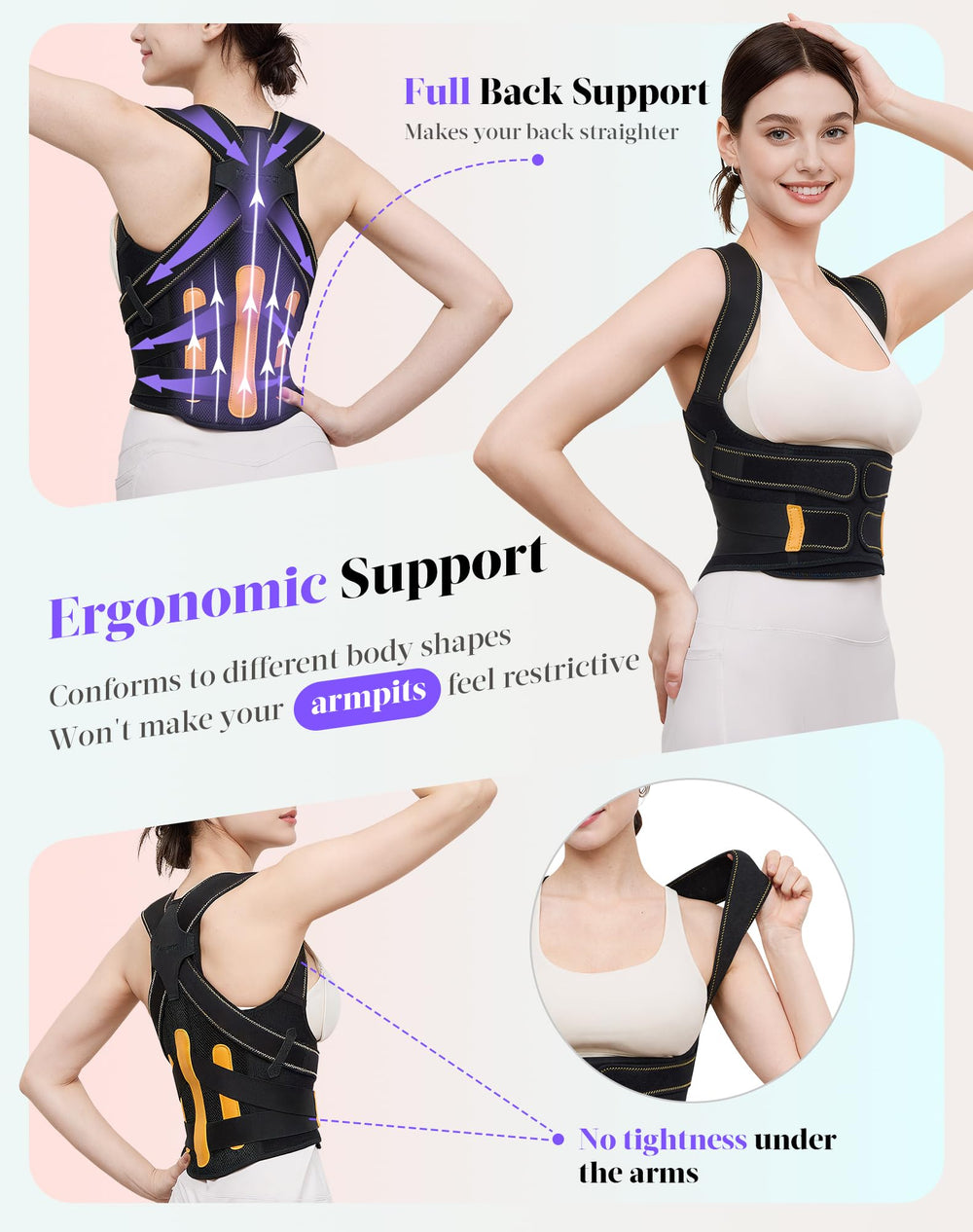 Kepwaa adjustable shoulder straps customize fit for comfort.