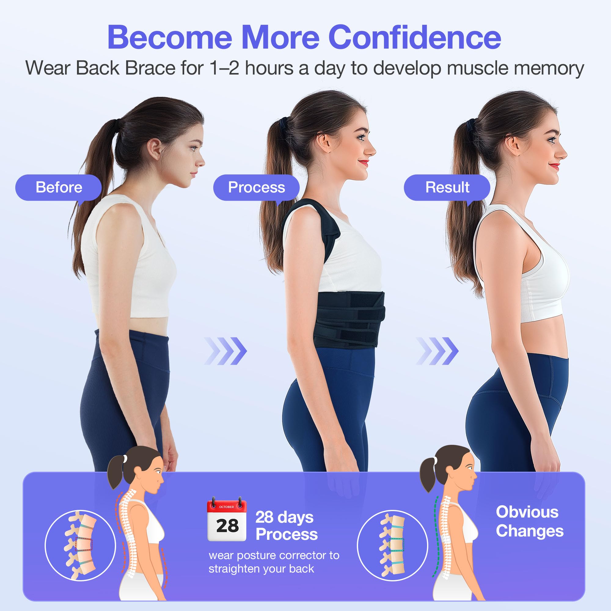Kepwaa breathable mesh back brace stays cool while improving posture