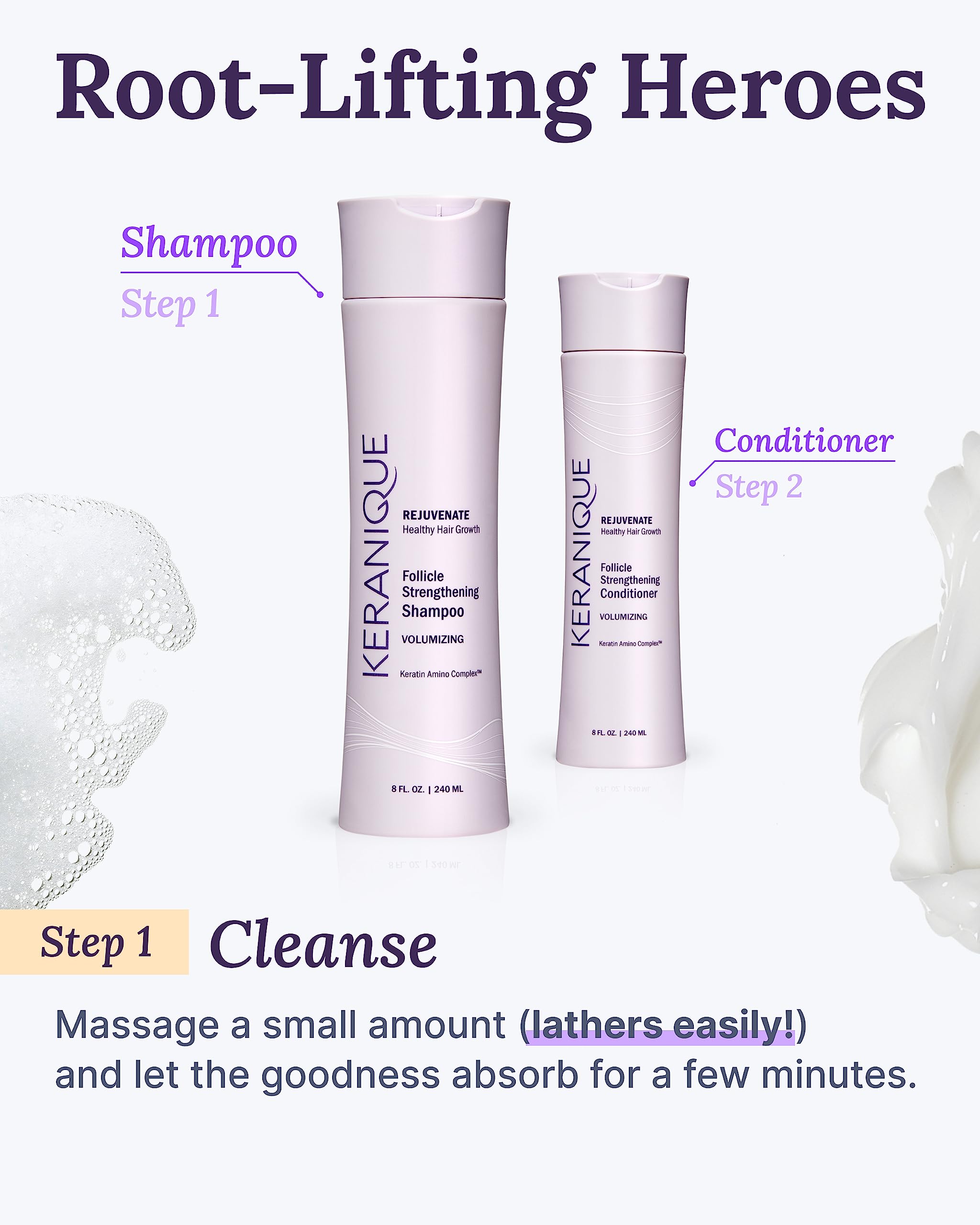 Cruelty-free emblem on Keranique bottle reflecting ethical practices