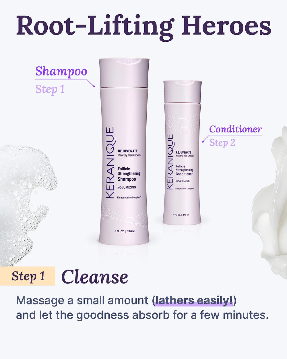 Cruelty-free emblem on Keranique bottle reflecting ethical practices