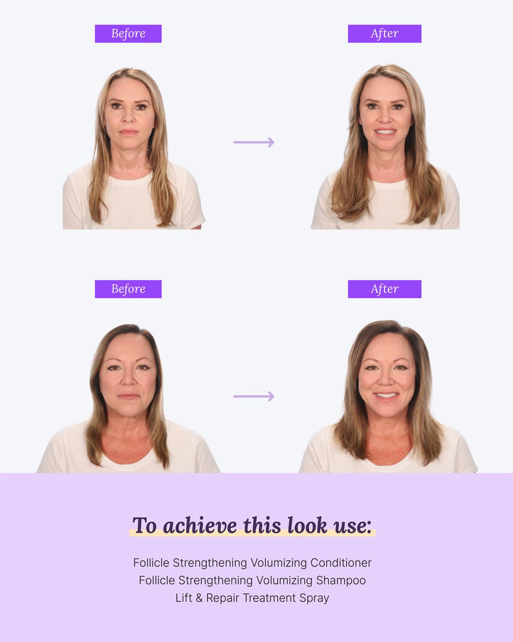 Keranique keratin amino complex illustration highlights hair strengthening.