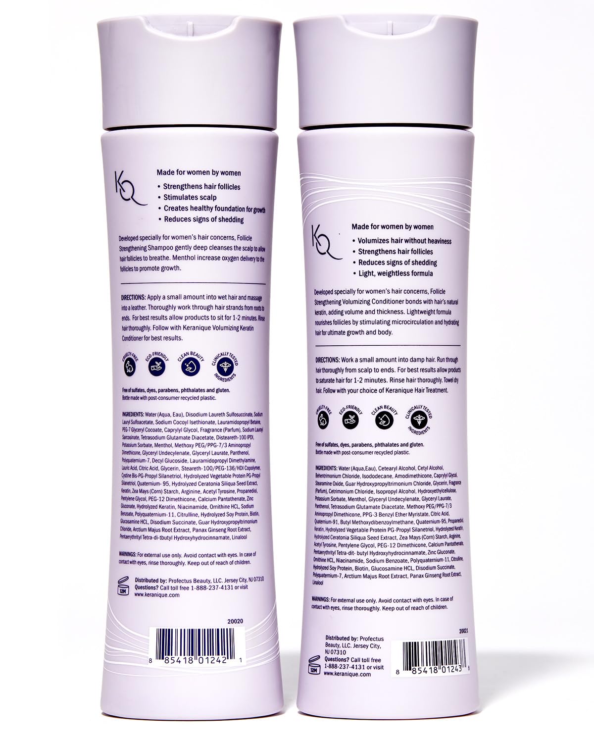 Keranique shampoo lather close-up shows rich cleansing texture.