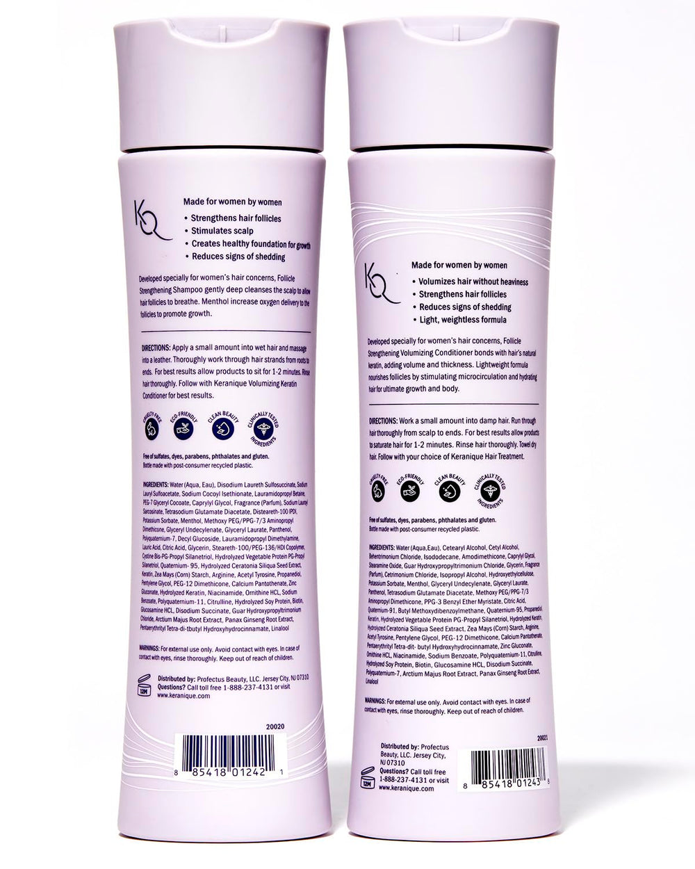 Keranique shampoo lather close-up shows rich cleansing texture.