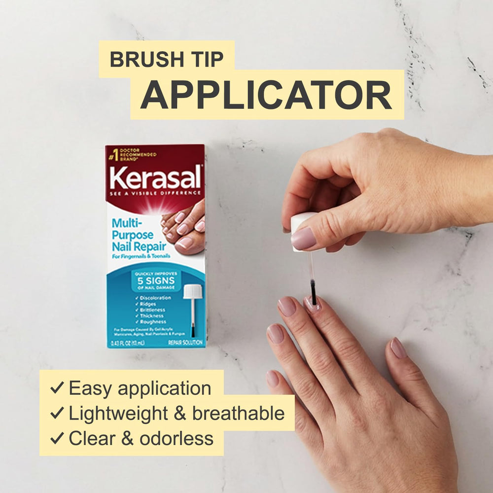 Discoloration reduction seen on nails with Kerasal close-up.