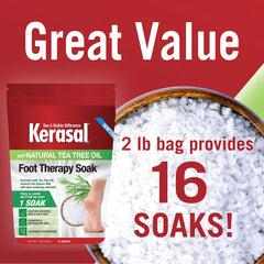 Dissolving Kerasal Epsom salt crystals for a calm foot bath