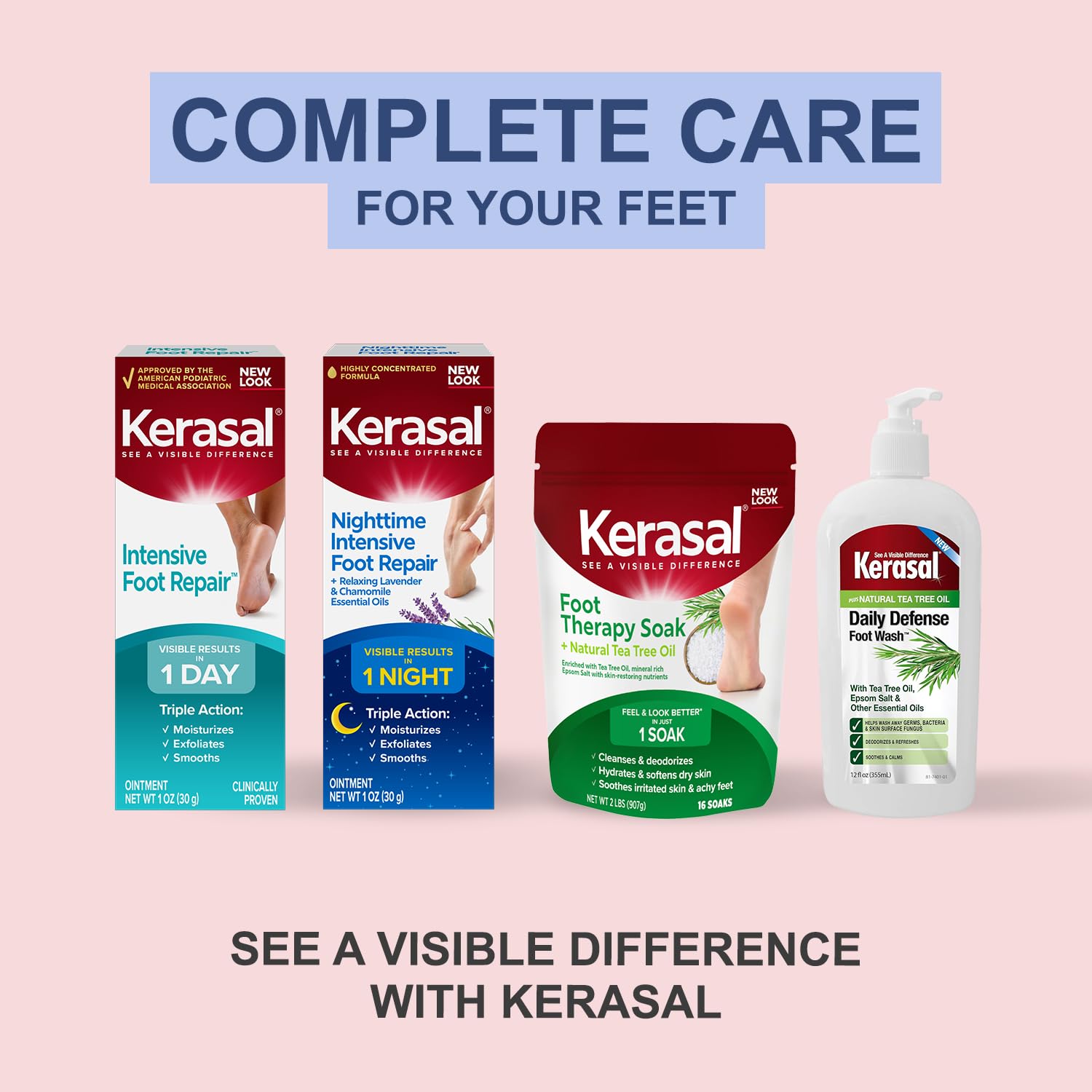 Kerasal foot care routine setup with jar and towel indicating daily self-care.