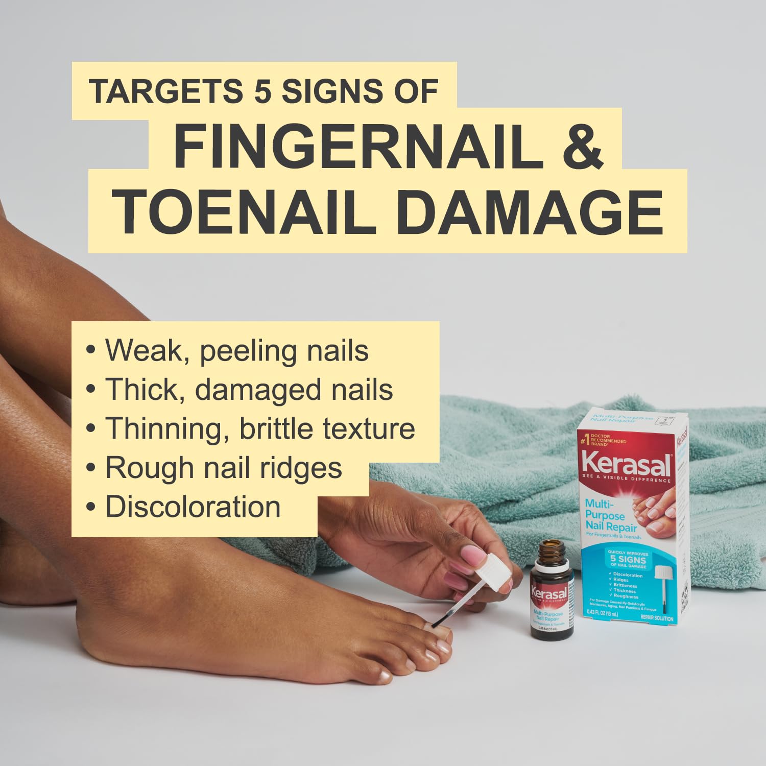 Nail plates before and after using Kerasal for a smoother surface.