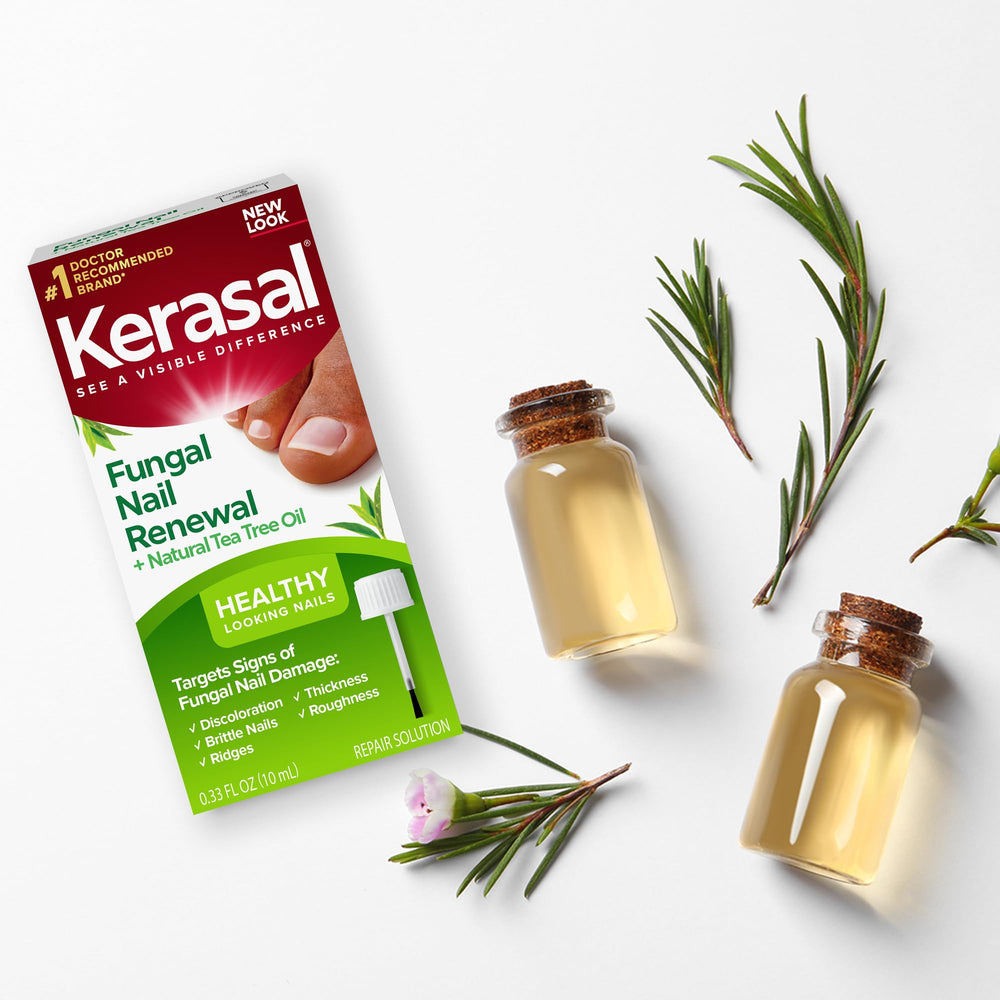 Close-up of Kerasal bottle with clear formula