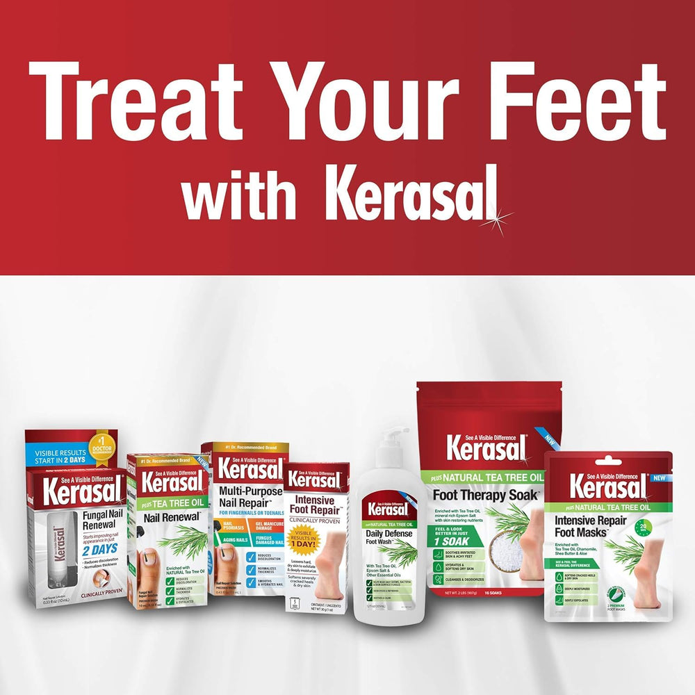 Kerasal Night-time foot care routine setup featuring the ointment.