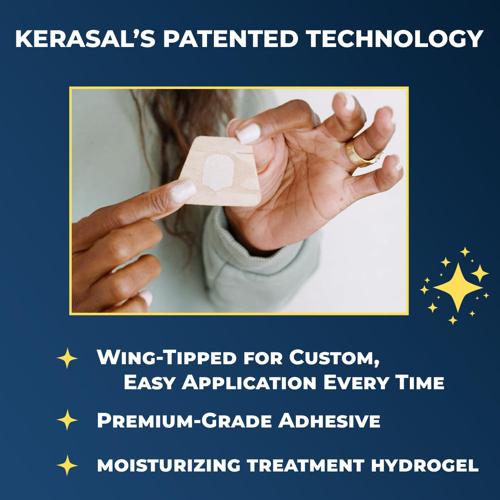 Kerasal Nighttime Renewal patch stays in place through sleep for continuous care.