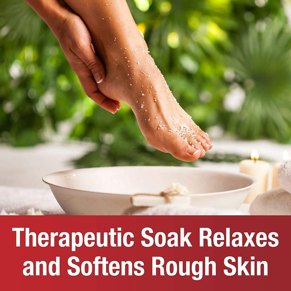 Feet soaking in warm water during a Kerasal soak session