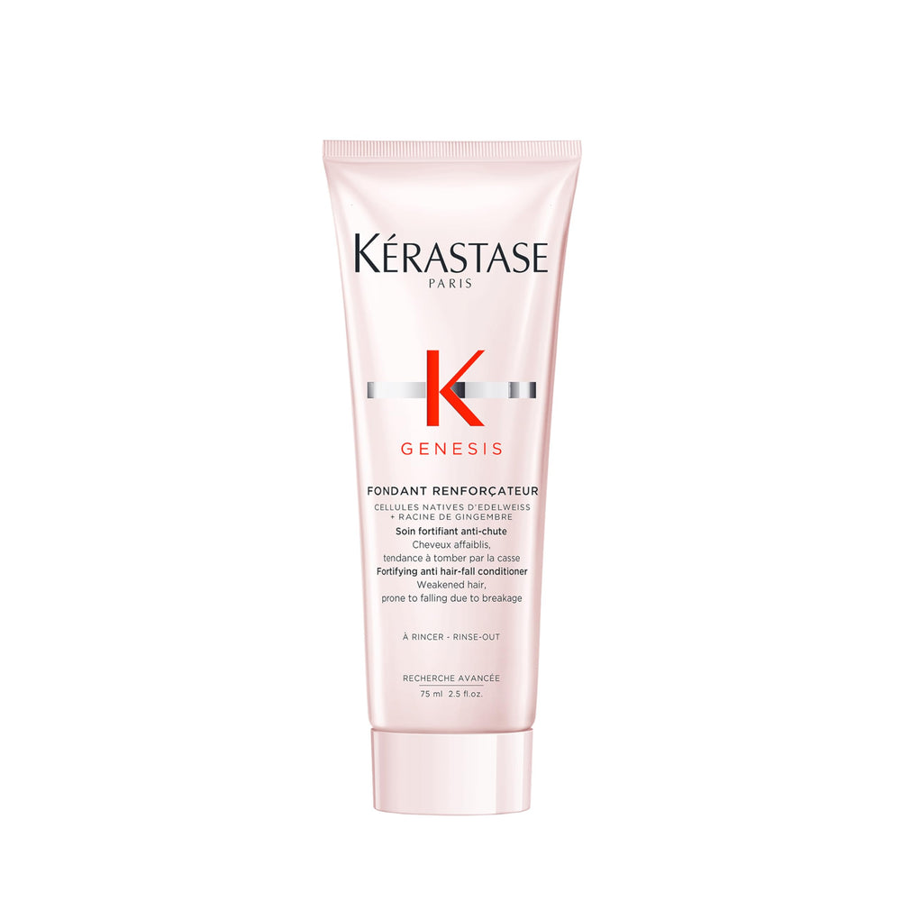 Kerastase Genesis Renforcateur conditioner bottle shows strengthened, nourished hair.