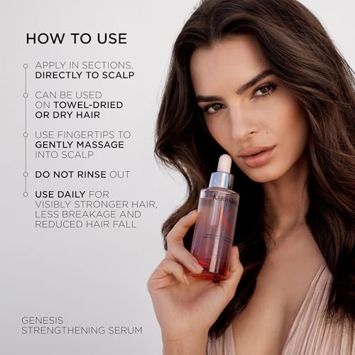 Kérastase Genesis Serum applied to scalp section for targeted strengthening