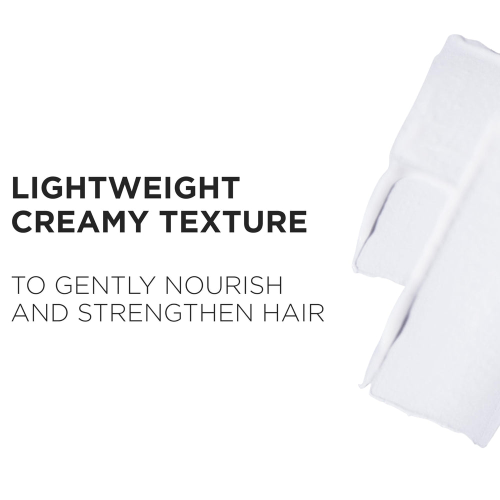 Applied to towel-dried hair for immediate strength and softness with Genesis