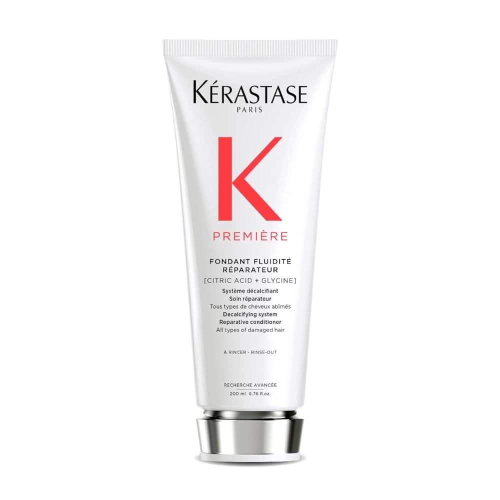 Kerastase Premiere bottle on shelf for repairing damaged hair