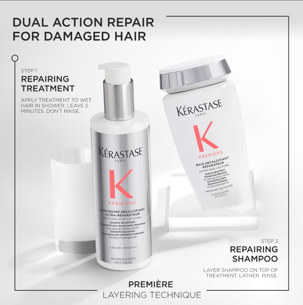 Kerastase Premiere calcium buildup removal signifies decalcification benefits.