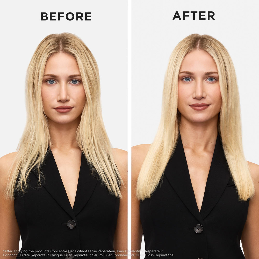 KÉRASTASE Premiere serum on blow-dried hair delivering sleek finish and frizz defense
