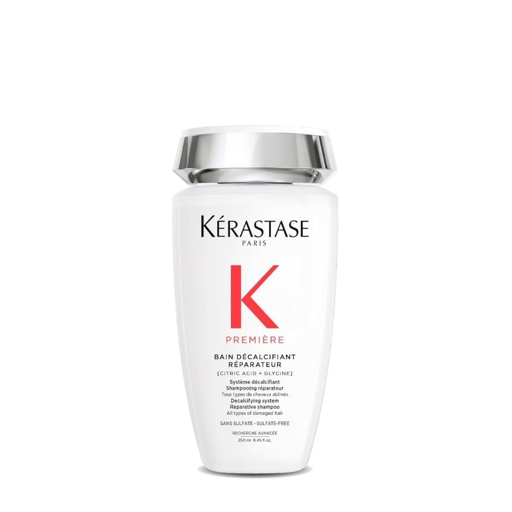 Kerastase Premiere shampoo bottle highlights sulfate-free repair for damaged hair.