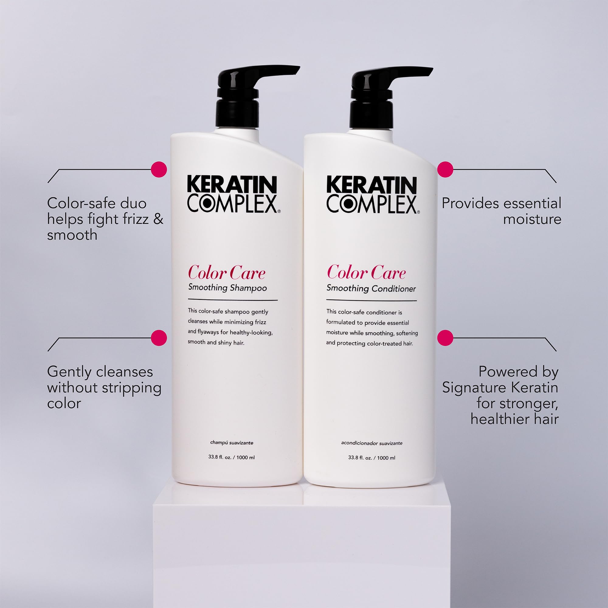 Keratin Complex Color Care conditioner label closeup highlights moisturizing protection