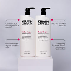 Keratin Complex Color Care conditioner label closeup highlights moisturizing protection