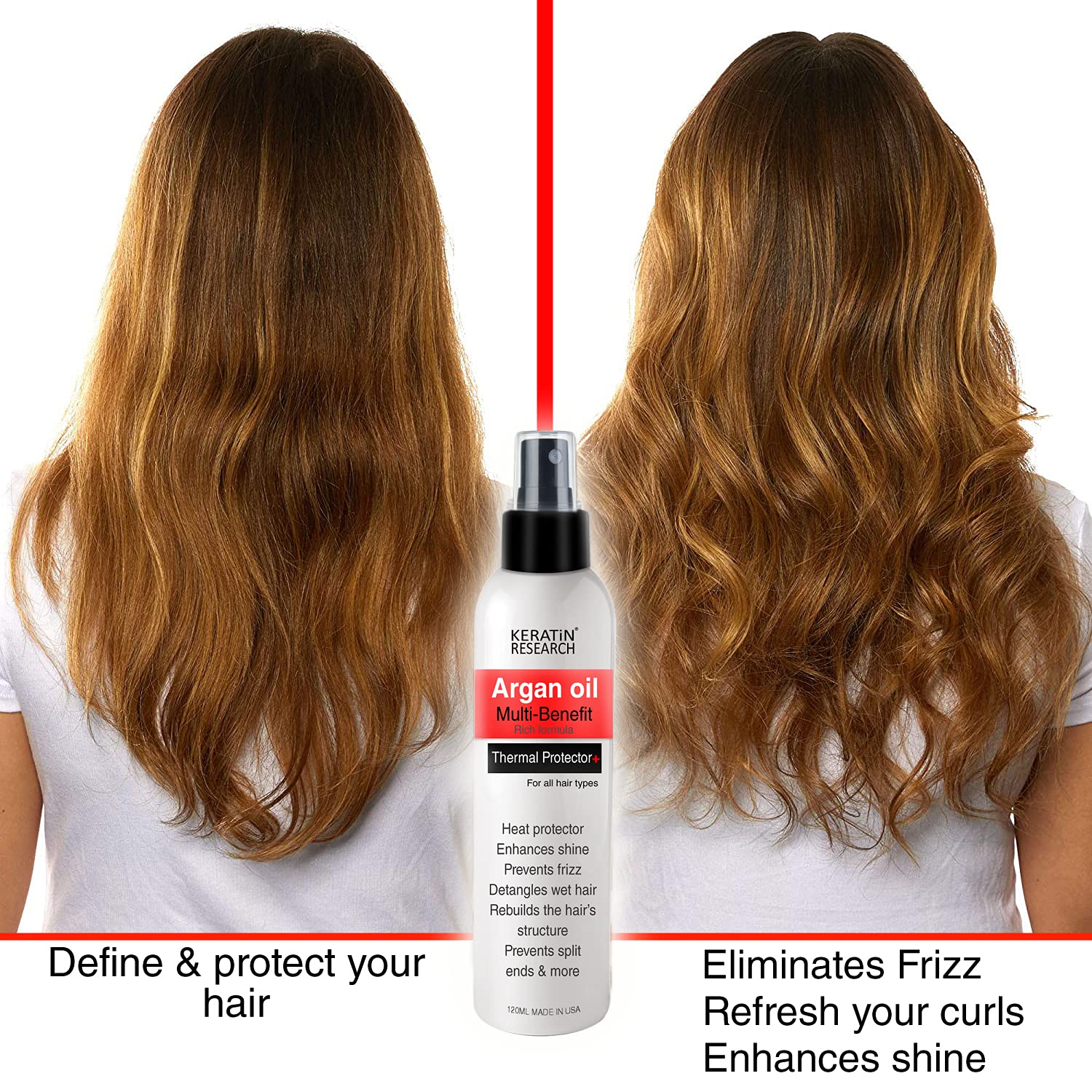 KERATIN RESEARCH Thermal Hair Protector Spray reduces blow-dry time